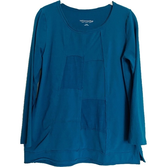SOFT SURROUNDINGS Top Dark Teal Stretch RIVA Tunic Size Small - Picture 1 of 14